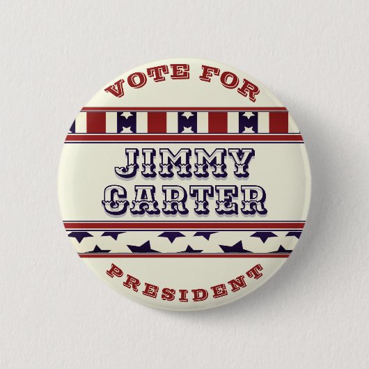 Jimmy Cater for President BVintage Kijk Button (Voorkant)