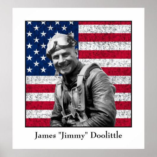 Jimmy Doolittle en The American Flag Poster (Voorkant)