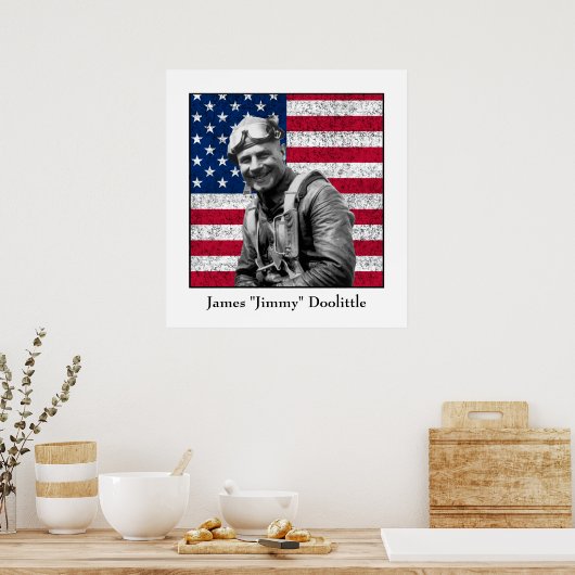Jimmy Doolittle en The American Flag Poster (Keuken)