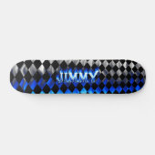 Jimmy skateboard blauw vuur en vlammenontwerp (Horizontaal)