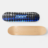 Jimmy skateboard blauw vuur en vlammenontwerp (Horizontaal)
