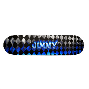 Jimmy skateboard blauw vuur en vlammenontwerp
