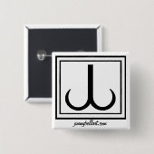 Jimmybellart.com JB SYMBOL Vierkante Button 5,1 Cm (Voorkant /achterkant)