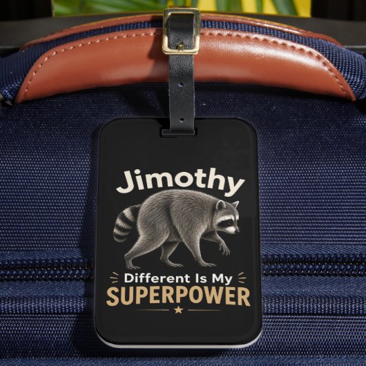 Jimothy anders zijn is mijn superkracht bagagelabel (Voorkant Insitu 2)