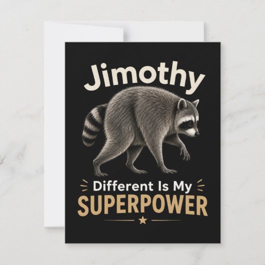 Jimothy anders zijn is mijn superkracht kaart (Voorkant)