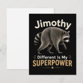 Jimothy anders zijn is mijn superkracht kaart (Voorkant / Achterkant)