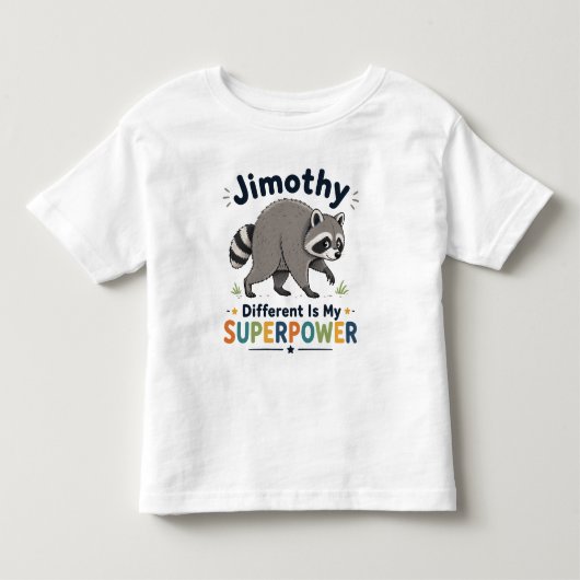 Jimothy anders zijn is mijn superkracht kinder shirts (Voorkant)
