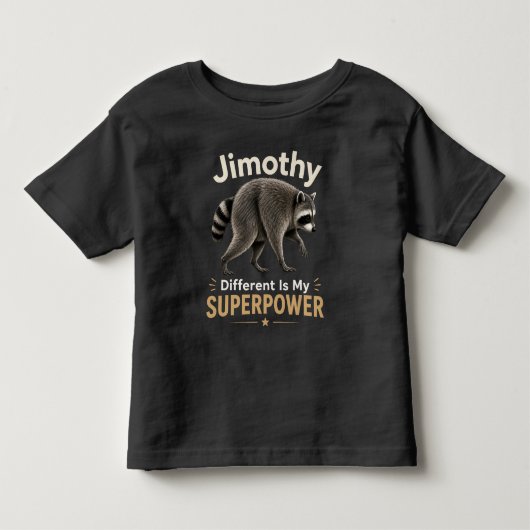 Jimothy anders zijn is mijn superkracht kinder shirts (Voorkant)