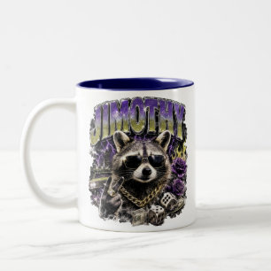 Jimothy Cool Wasbeer Stedelijke Streetwear Tweekleurige Koffiemok