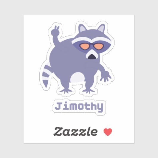 Jimothy De Legendarische Wasbeer Sticker (Vel)