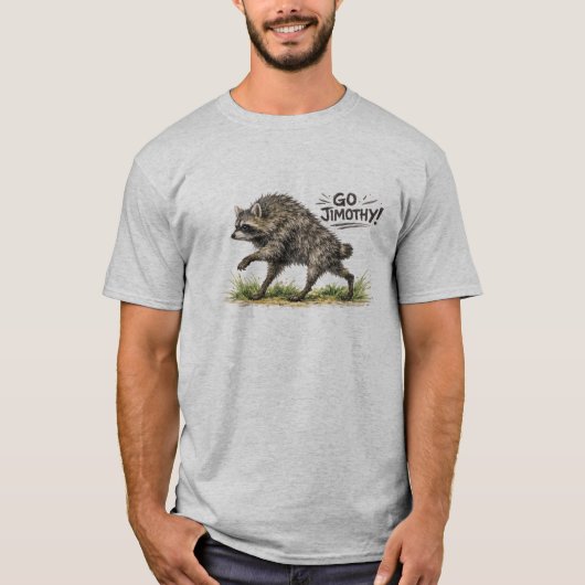 Jimothy de Wasbeer in Gras T-shirt (Voorkant)
