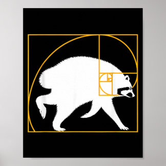 Jimothy Fibonacci Spiraal Wasbeer Gouden Spiraal Poster