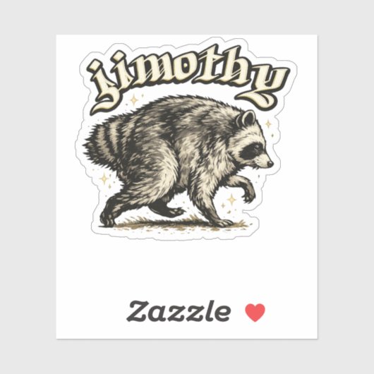 Jimothy Virale Wasbeer Grappige Afval Panda Sticker (Vel)