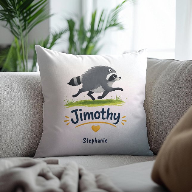 Jimothy Virale Wasbeer Grappige Afvalbeer Natuurle Kussen (Creator heeft geüpload)
