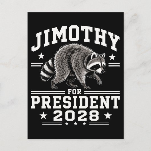 Jimothy voor president 2028 briefkaart (Voorkant)
