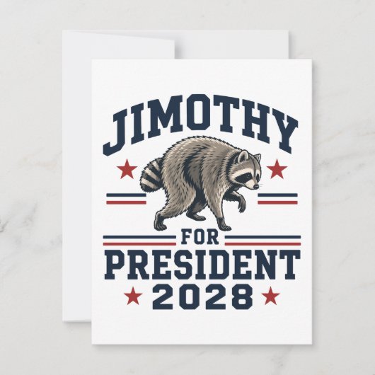 Jimothy voor president 2028 kaart (Voorkant)