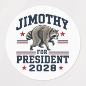 Jimothy voor president 2028 labels (Design 1)