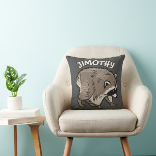 Jimothy Wasbeer Comic Stijl Dier Kussen