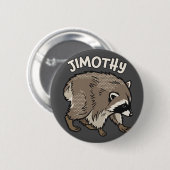Jimothy Wasbeer Comic Stijl Dier Ronde Button 5,7 Cm (Voorkant /achterkant)