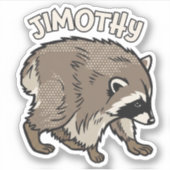 Jimothy Wasbeer Comic Stijl Dier Sticker (Voorkant)