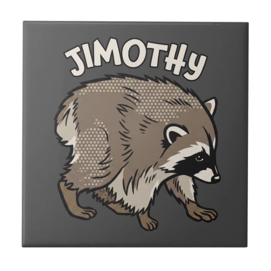 Jimothy Wasbeer Comic Stijl Dier Tegeltje (Voorkant)