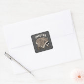 Jimothy Wasbeer Comic Stijl Dier Vierkante Sticker (Envelop)