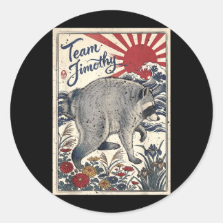 Jimothy Wasbeer Grappige Vuilnisbeer Team Jimothy Ronde Sticker