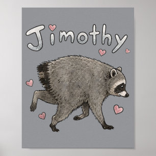 Jimothy Wasbeer Meme Grappig Retro Grafisch Trendy Poster