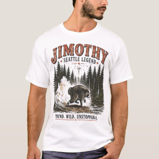 Jimothy Wasbeer Vintage Natuur Bos Avontuur T-shirt