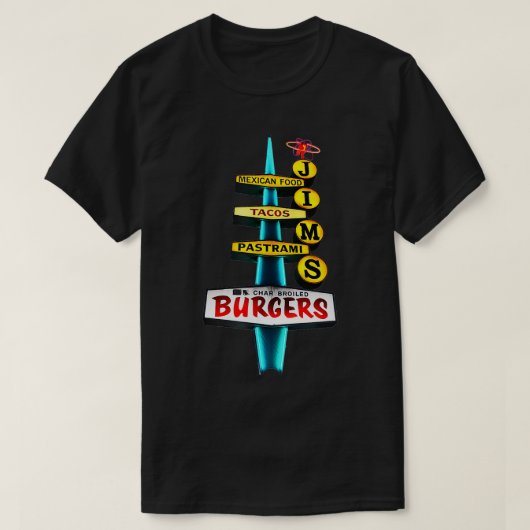Jims Burger Retro bord T-shirt (Design voorkant)