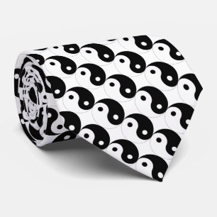 JIN JANG Black White Stropdas