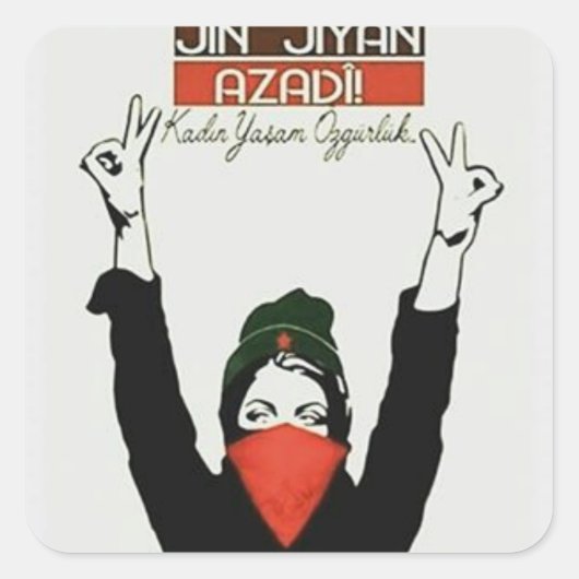 Jin Jiyan Azadi Vierkante Sticker (Voorkant)