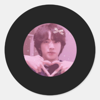 Jin Pink Ribbon Icon Sticker