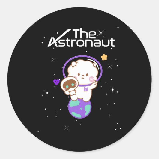 Jin Wootteo De Astronaut K-Pop Ronde Sticker (Voorkant)