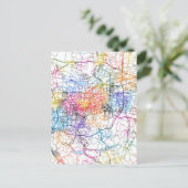 Jinan China City Map Briefkaart (Staand voorkant)