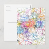 Jinan China City Map Briefkaart (Voorkant / Achterkant)