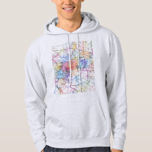 Jinan China Stadkaart Hoodie (Voorkant)