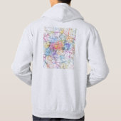 Jinan China Stadkaart Hoodie (Achterkant)