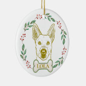 Jindo Hond Gepersonaliseerde Hand Drawing Keramisch Ornament (Rechts)