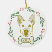 Jindo Hond Gepersonaliseerde Hand Drawing Keramisch Ornament (Voorkant)