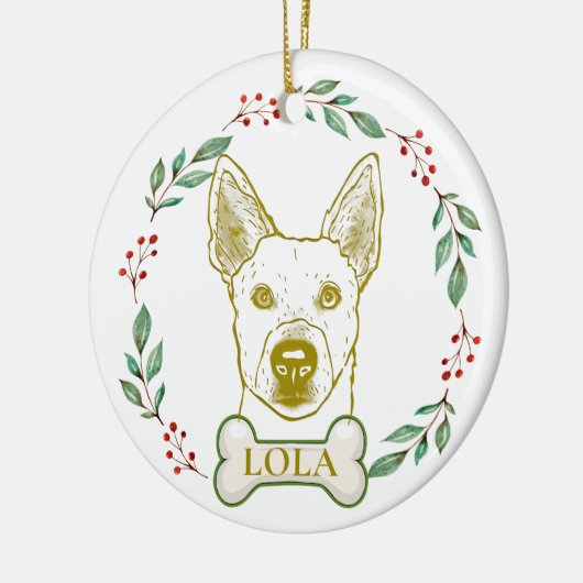 Jindo Hond Gepersonaliseerde Hand Drawing Keramisch Ornament (Links)