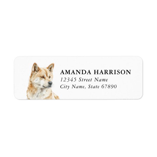 Jindo-hond retouradreslabels etiket (Voorkant)