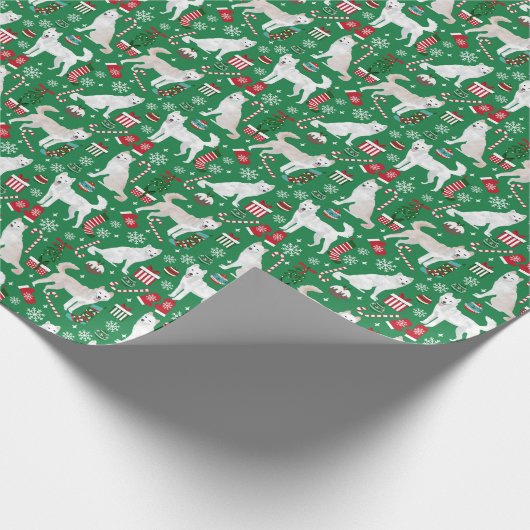 Jindo kersthond cadeaupapier (Hoek)