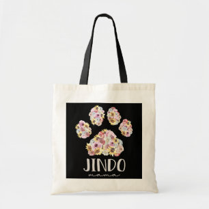Jindo Mama Floral Paw Dog mama  Tote Bag