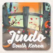 Jindo South korea Kartonnen Onderzetters (Voorkant)