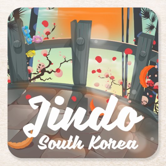 Jindo Zuid-Korea Kartonnen Onderzetters (Voorkant)