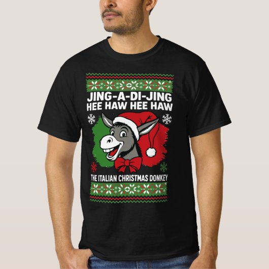 Jing a Di Jing Dominick Italian Christmas Donkey T-shirt (Voorkant)