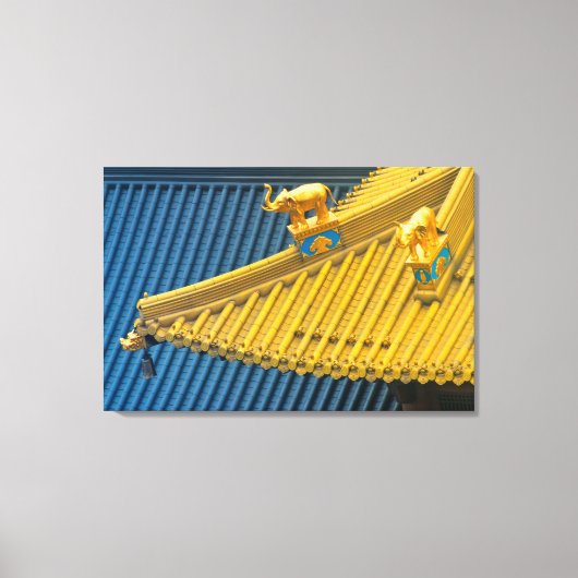 Jing'an Tempel | Architectonische Details Canvas Afdruk (Voorkant)