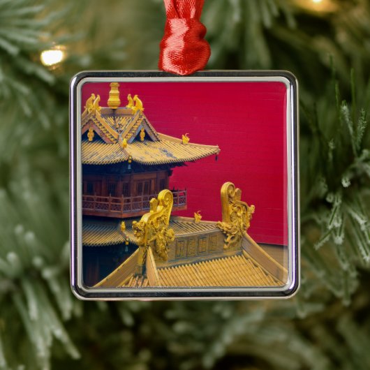 Jing'an Temple, Shanghai, China Metalen Ornament (Boom)