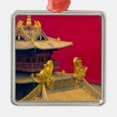 Jing'an Temple, Shanghai, China Metalen Ornament (Voorkant)